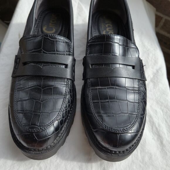 Circus Sam Edelman Penny Loafer Lug Black Croc Desmond Women Size 8 - Picture 8 of 16